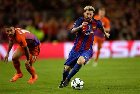 messi playing on turf.